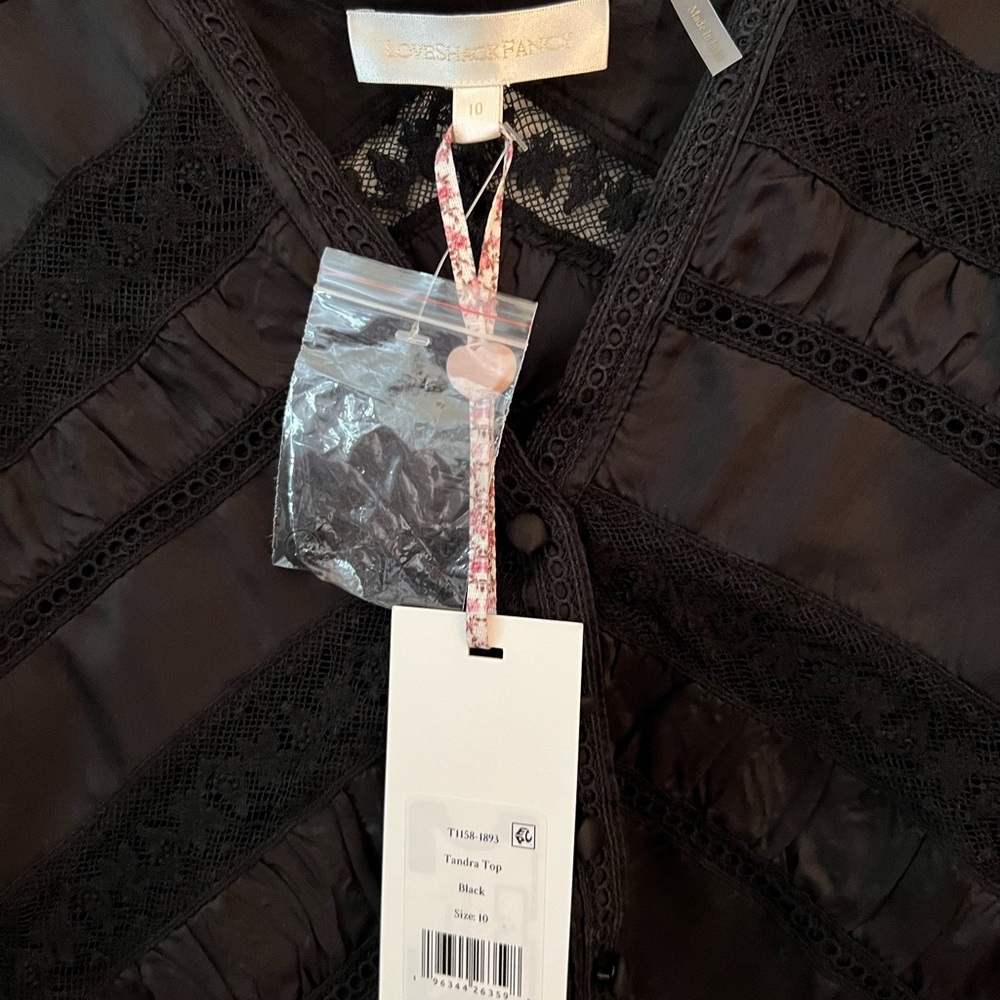 Loveshackfancy Black Lace Women's Top - Picture 2 of 3